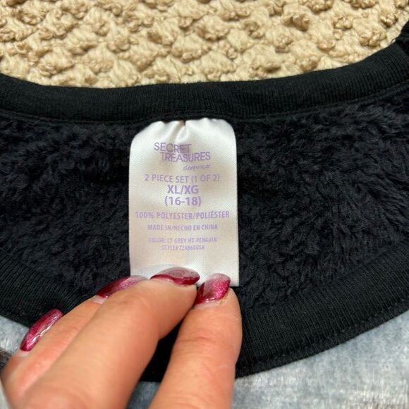 Girls Secret Treasures Fleece Long Sleeve Penguin Pajama Top Size XL 16/18 - Picture 6 of 6